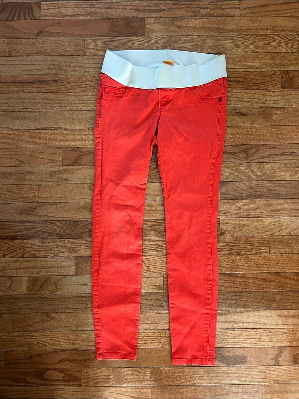 Old Navy Red Skinny Maternity Jeggings Low Rise Below the Belly Waistband Size 6